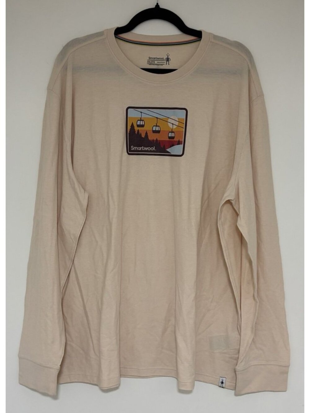 Smartwool Gondola Ride Graphic Long Sleeve Tee Cream Size 2XL NWOT